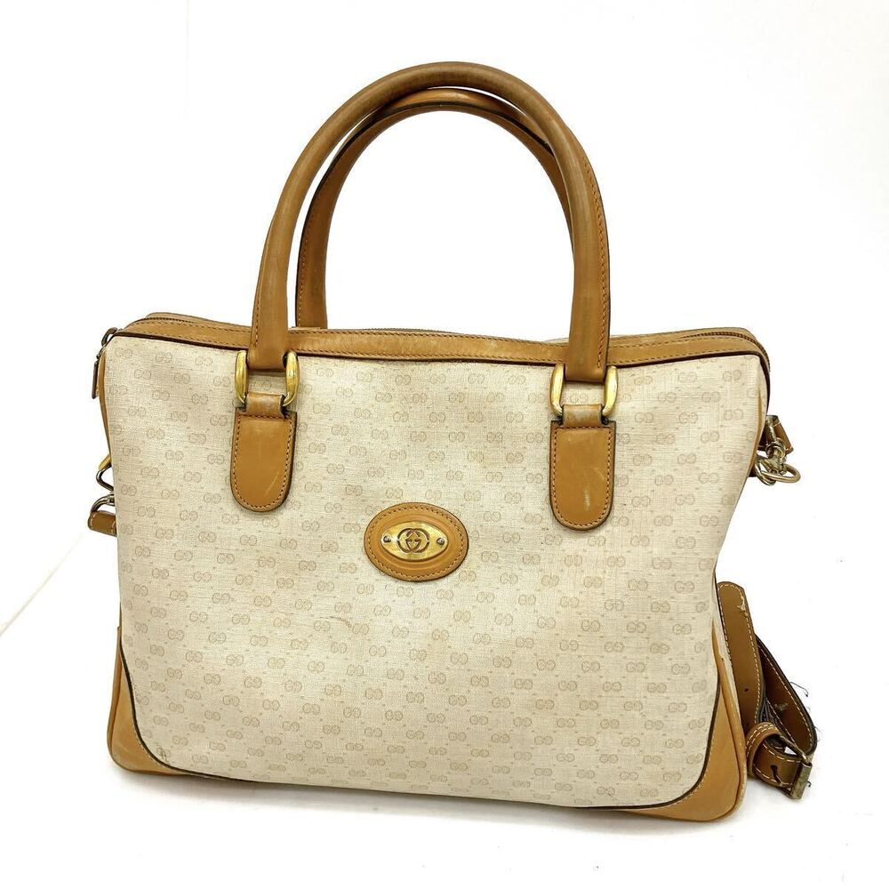 GUCCI GG Boston Shoulder Bag GOLD Interlocking Handbag